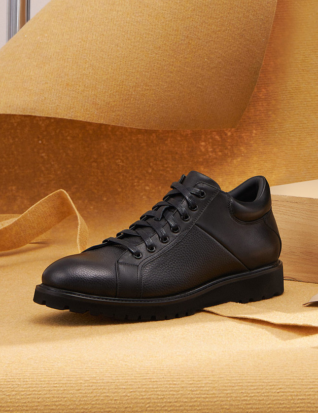 Черные мужские ботинки с меховой подкладкой MASCOTTE 128-220432-0102 | ракурс 1