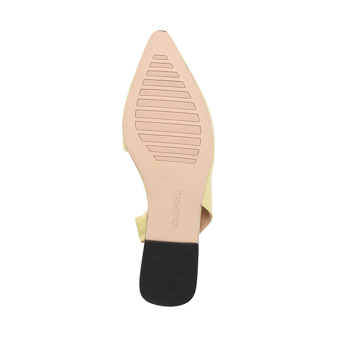 Женские открытые желтые туфли на плоской подошве LOLLI|POLLI