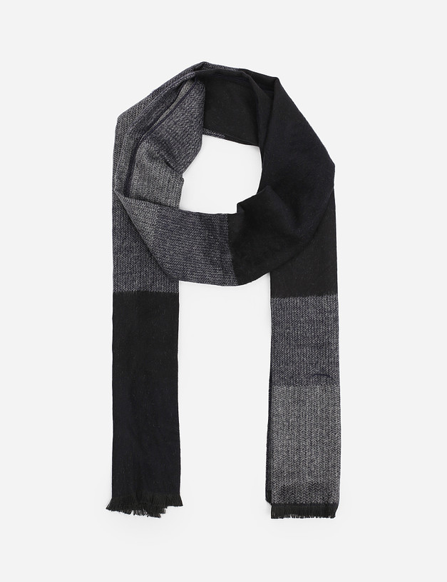 Черный мужской шарф MASCOTTE 766-1201-2402 | ракурс 2
