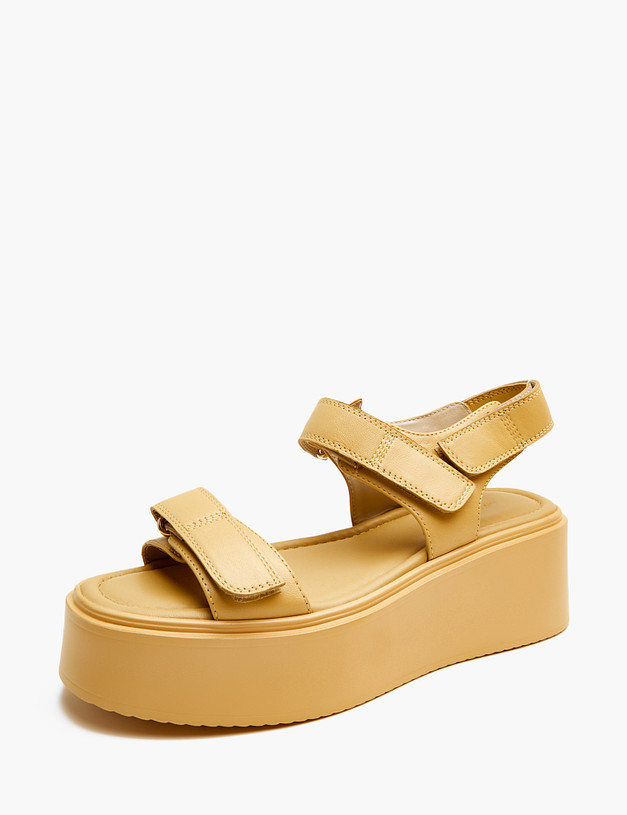 Желтые женские сандалии на платформе MASCOTTE 233-3183711-6534M | ракурс 3