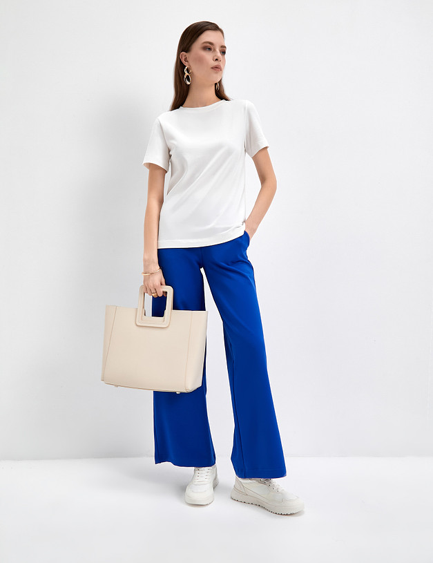 Синие женские брюки с эластичным поясом MASCOTTE 790-3112-2603 | ракурс 1