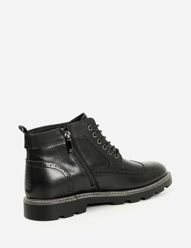 Черные мужские ботинки с перфорацией MASCOTTE 58-1210934-3128M | ракурс 4