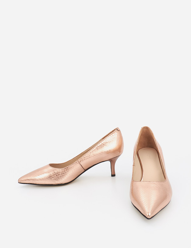 Золотые женские туфли 21-120511-0115