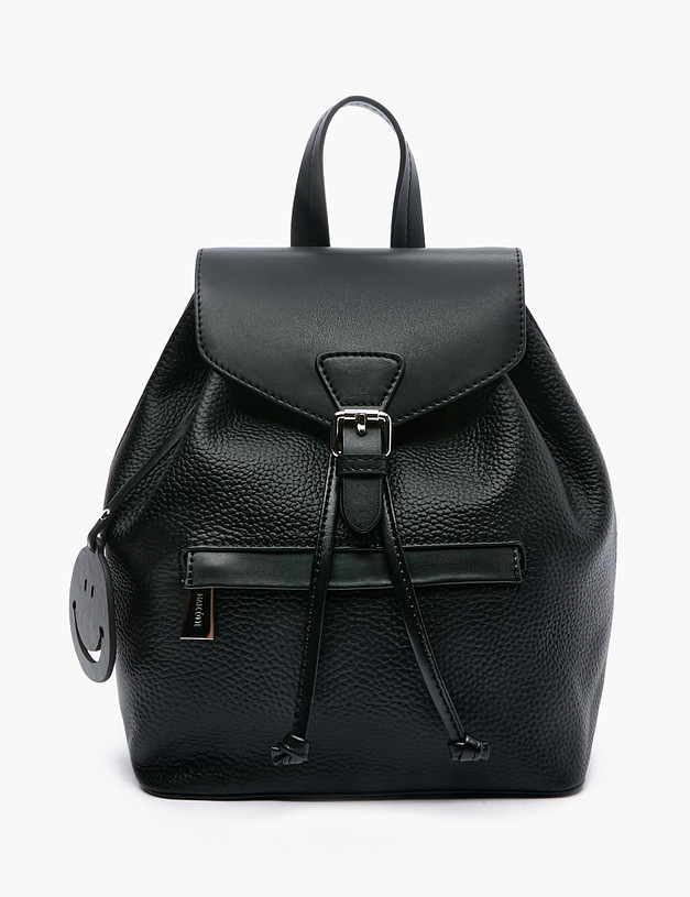 Черный кожаный женский рюкзак MASCOTTE 669-2203-102 | ракурс 2