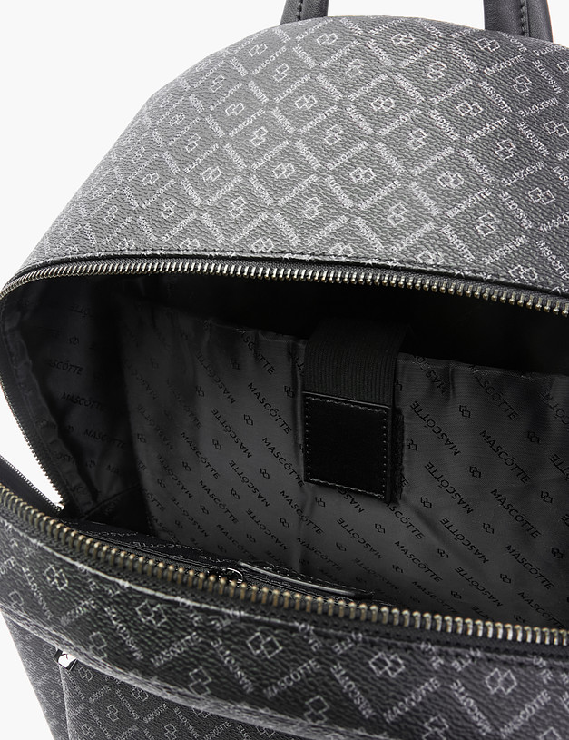 Черный мужской рюкзак с фирменным принтом MASCOTTE 604-2218-7302 | ракурс 5