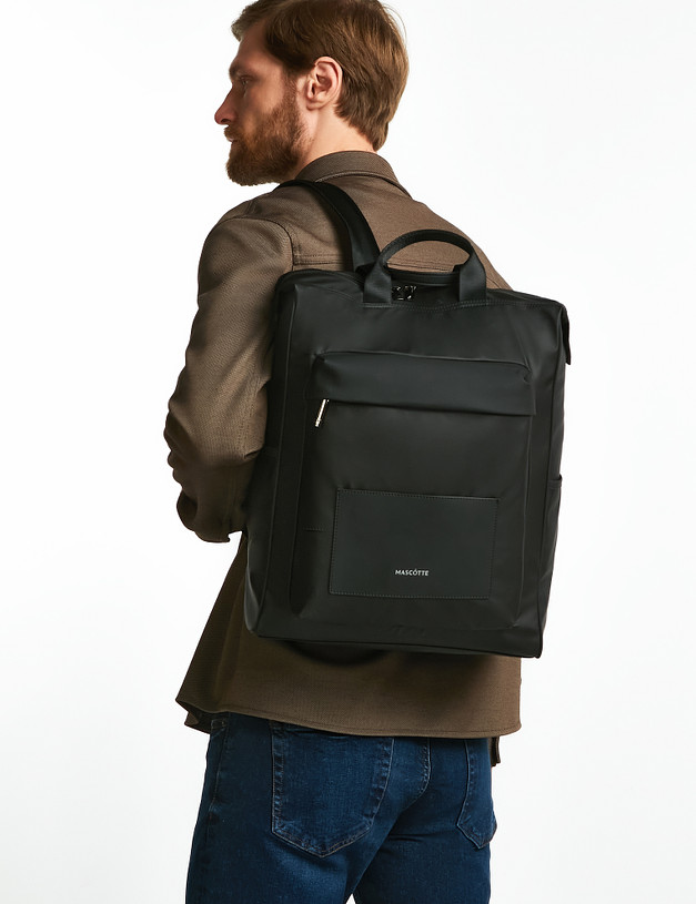 Черный текстильный мужской рюкзак MASCOTTE 604-2217-202 | ракурс 2
