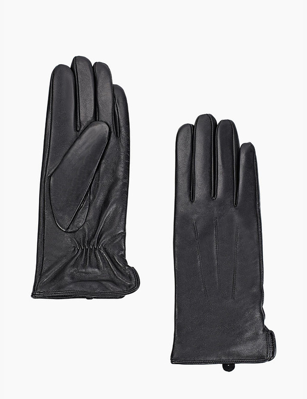 Черные кожаные женские перчатки MASCOTTE 709-1222-102 | ракурс 2