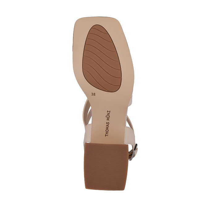 Женские кожаные босоножки на устойчивом каблуке с тонкими ремешками «Томас Мюнц»