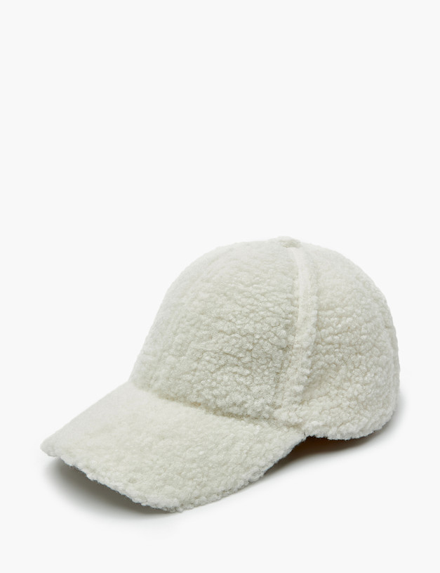 Белая плюшевая женская кепка MASCOTTE 746-2204-2401 | ракурс 2