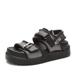 557037/01-06Z Туфли летние девичьи текстиль/и.кожа черн, KEDDO