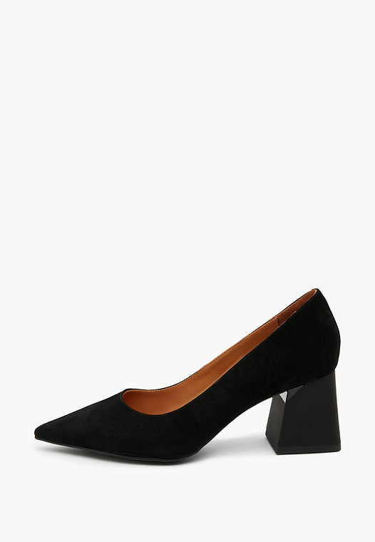 Черные женские туфли на квадратном каблуке