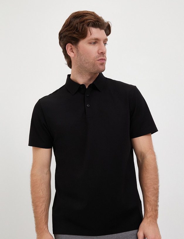 Черная мужская футболка-поло MASCOTTE 873-4104-2602 | ракурс 3
