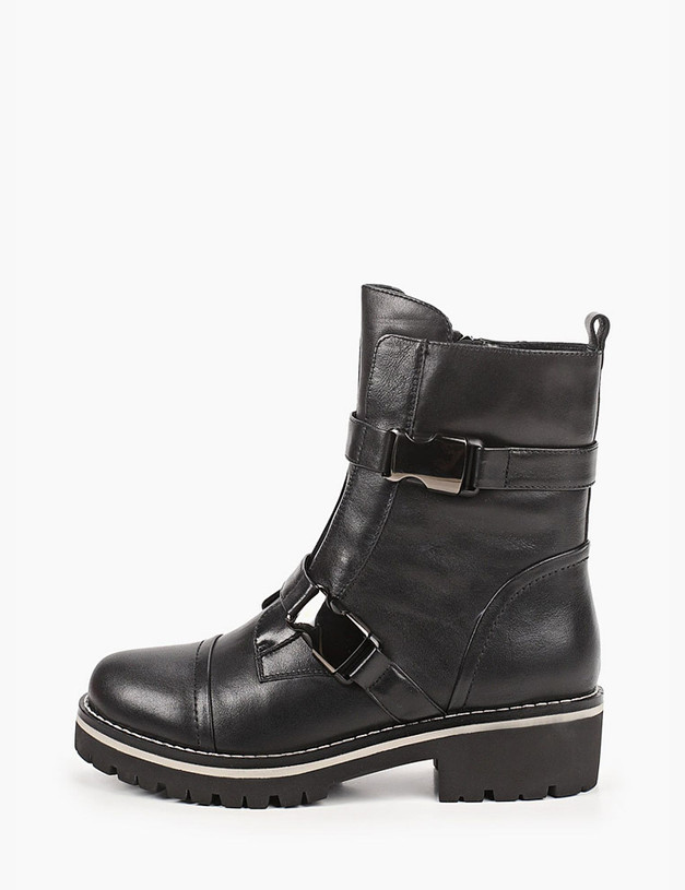 Черные женские ботинки с ремешками MASCOTTE 99-0282533-4111M | ракурс 2