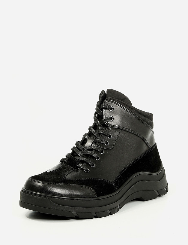 Черные мужские ботинки из кожи MASCOTTE 22-1213724-0102 | ракурс 3
