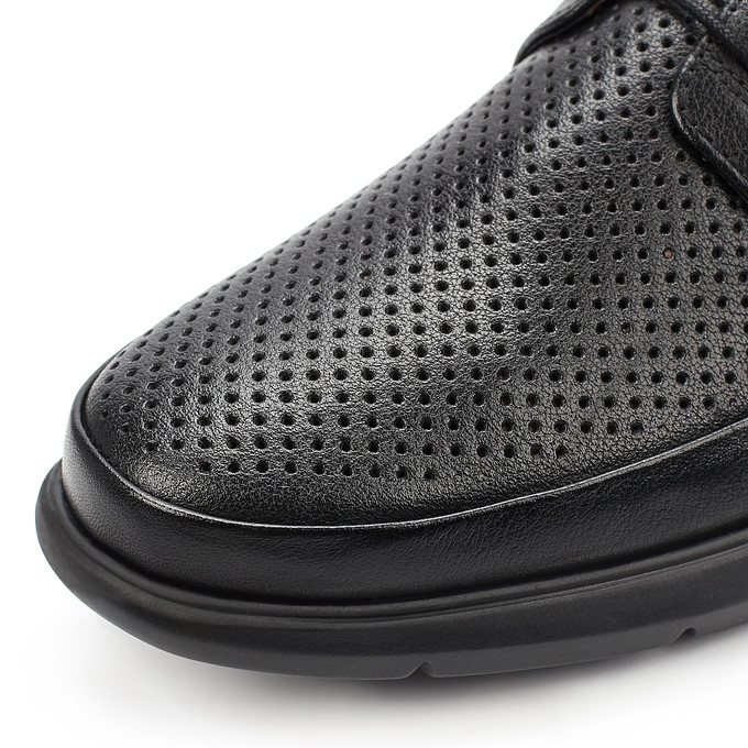 Черные кожаные полуботинки мужские со шнуровкой "Саламандер"