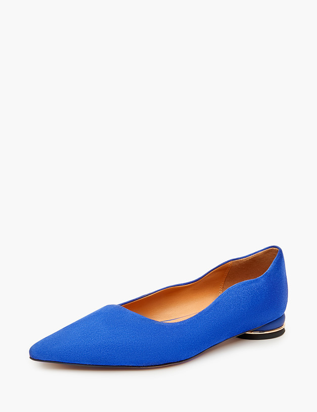 Синие женские туфли из велюра MASCOTTE 233-313311-4628M | ракурс 3