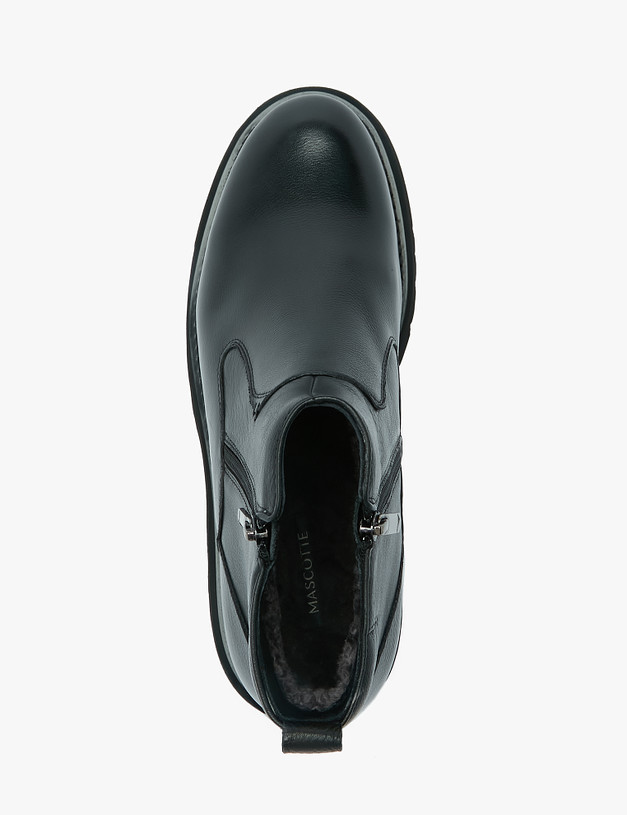 Черные мужские ботинки с мехом MASCOTTE 58-222931-0102 | ракурс 4