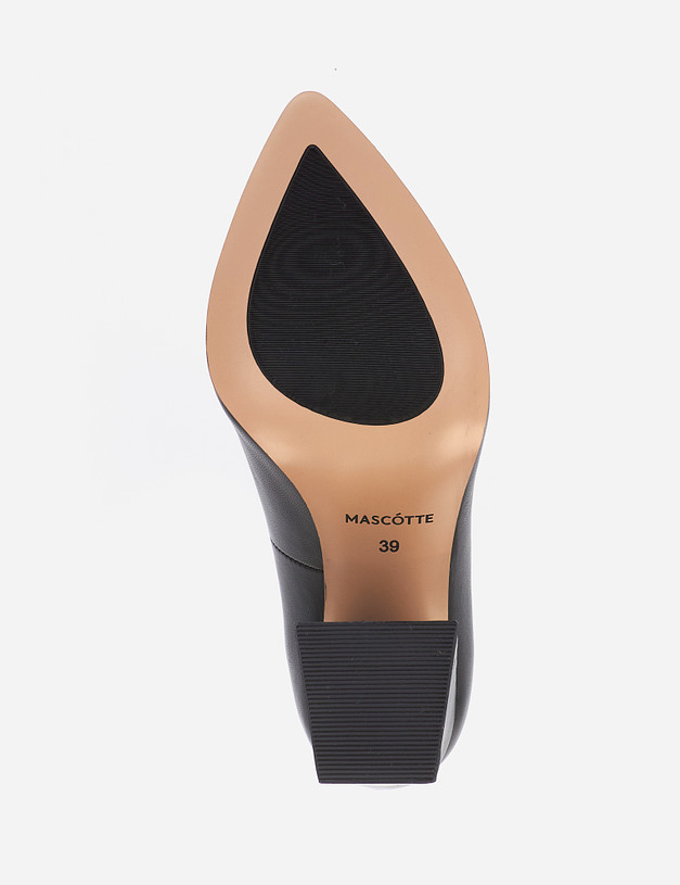 Черные кожаные женские туфли MASCOTTE 100-122411-3501M | ракурс 5
