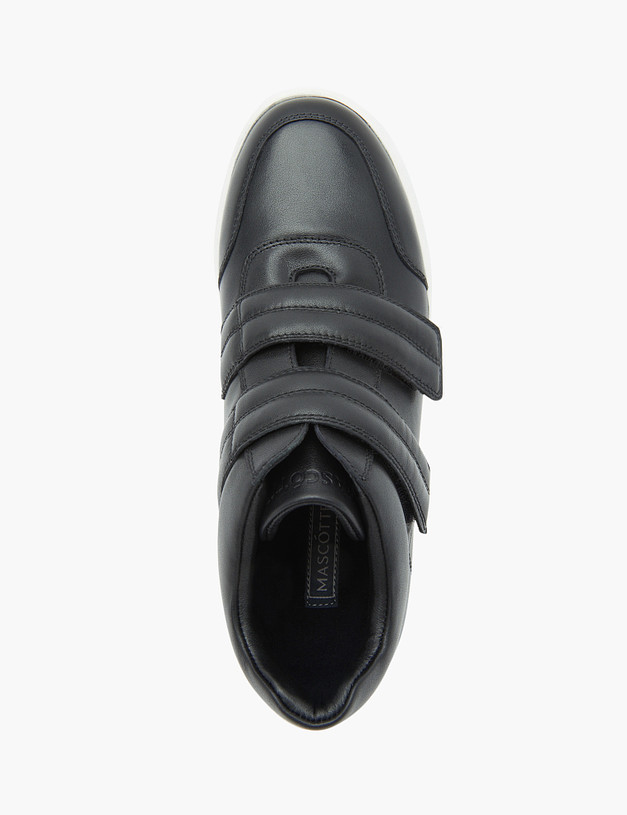 Черные кожаные женские кеды-ботинки MASCOTTE 58-2141327-3100M | ракурс 4