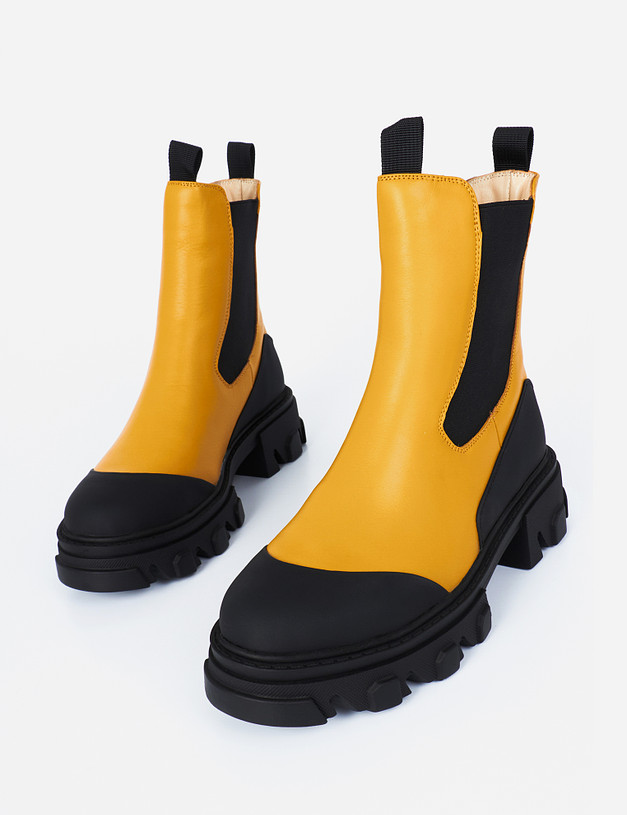 Желтые женские ботинки челси MASCOTTE 25-121321-0118 | ракурс 7