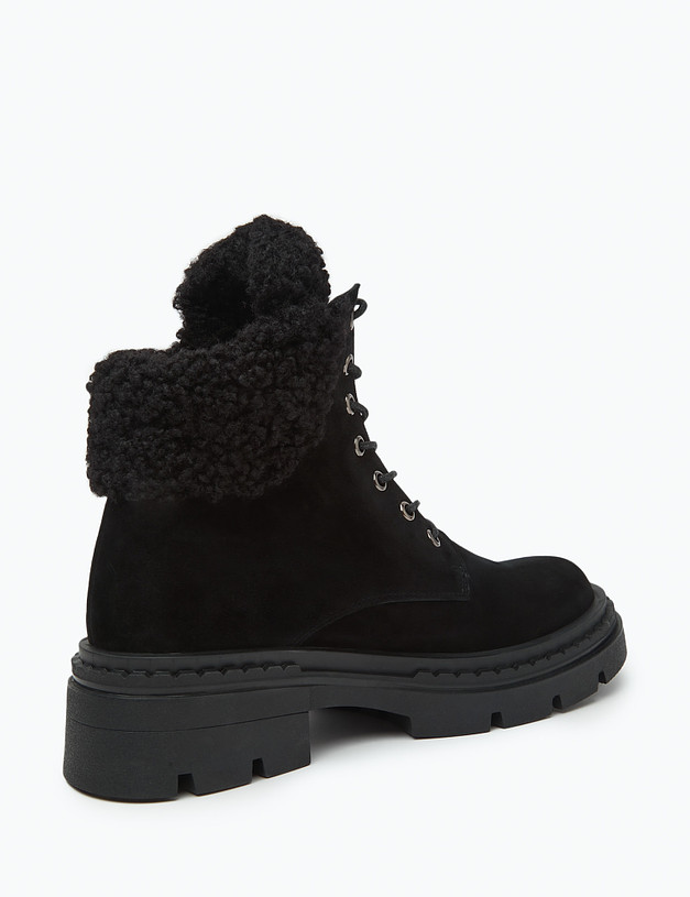 Черные женские зимние ботинки из велюра MASCOTTE 175-3202933-3605M | ракурс 4