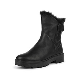 668132-023371(05) Полусапоги женские нат.кожа/и.мех черн, Zenden