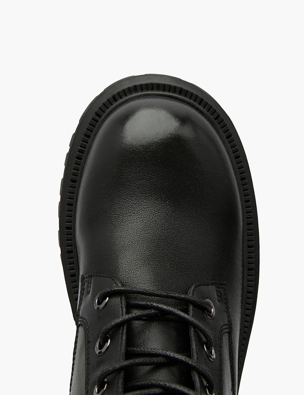 Черные кожаные женские зимние ботинки MASCOTTE 58-321631-7100M | ракурс 4