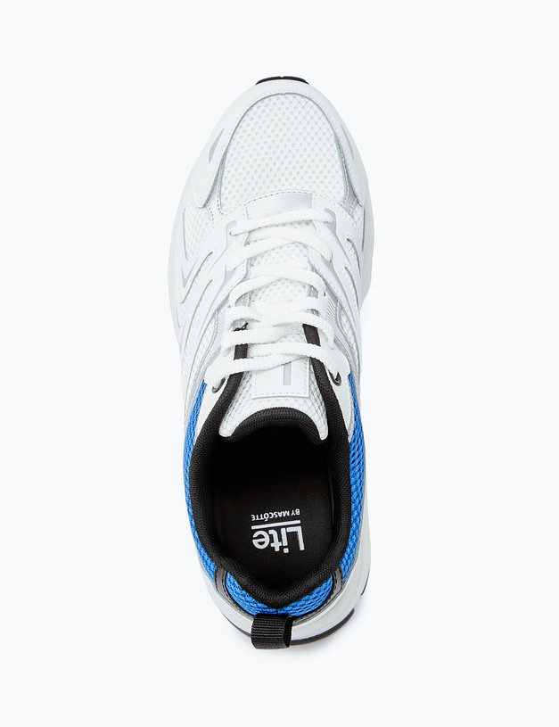 Белые мужские кроссовки с синими вставками  MASCOTTE 189-417721-0201 | ракурс 5