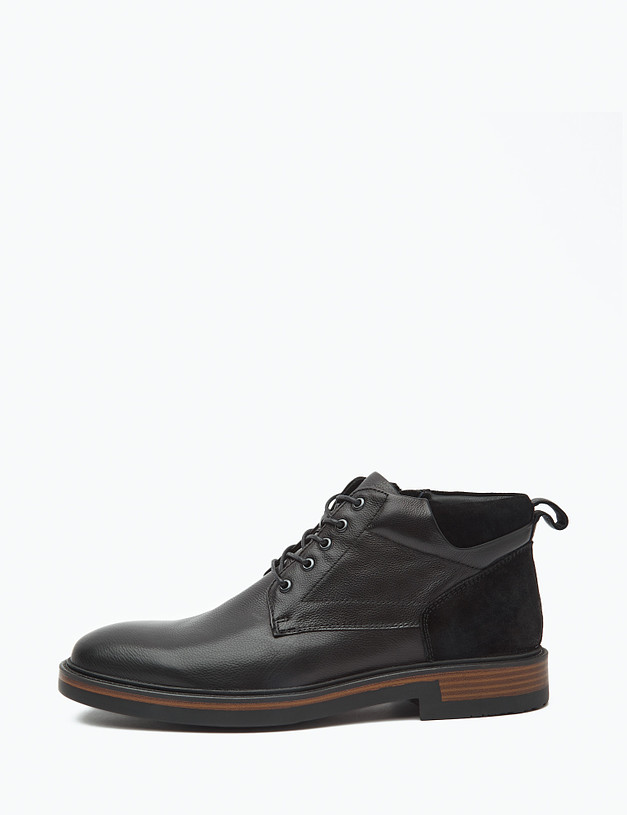 Черные мужские ботинки из кожи и велюра MASCOTTE 22-3212429-3180M | ракурс 1