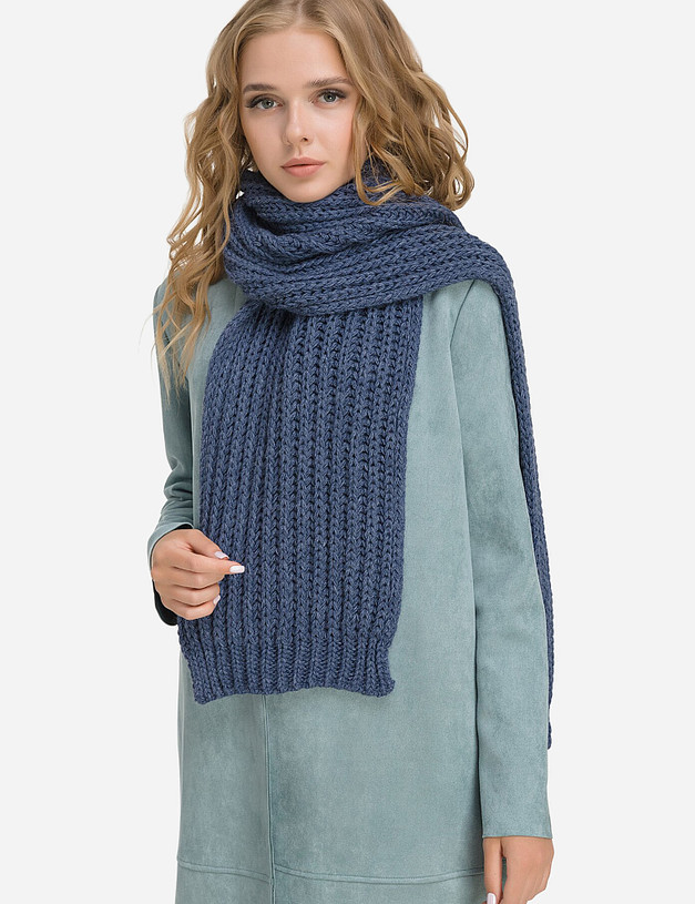 Синий женский шарф MASCOTTE 781-0218-503 | ракурс 3