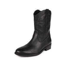 91-42WB-1076SR Полусапоги женские и.кожа/ворс.ткань черн, Zenden