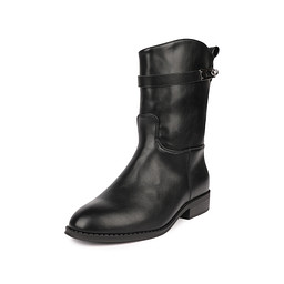 2-52WK-009SR Полусапоги женские и.кожа/ворс.ткань черн, INSTREET