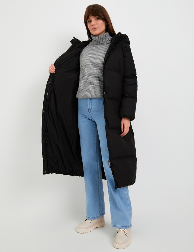 Черное женское пальто MASCOTTE 861-3203-2402 | ракурс 7