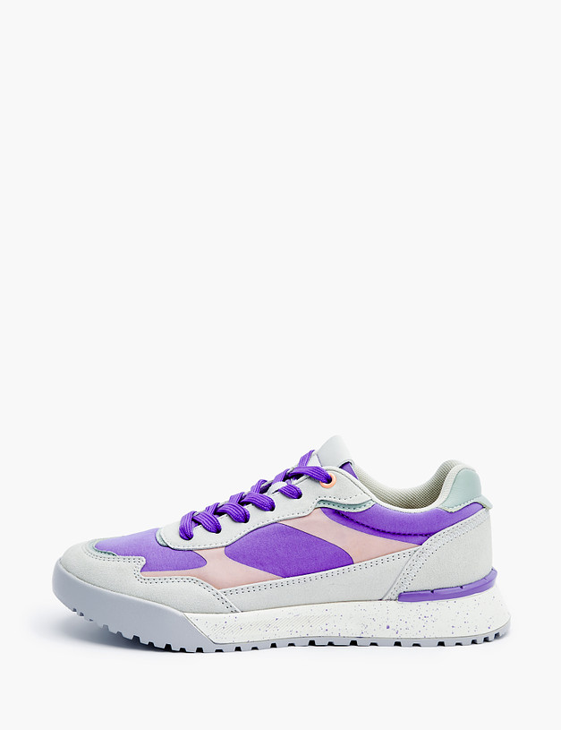 Серые женские кроссовки с фиолетовыми вставками MASCOTTE 151-312221-0210 | ракурс 2