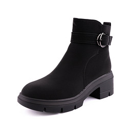 245-32WK-834SR Ботинки женские и.кожа/ворс.ткань черн, INSTREET