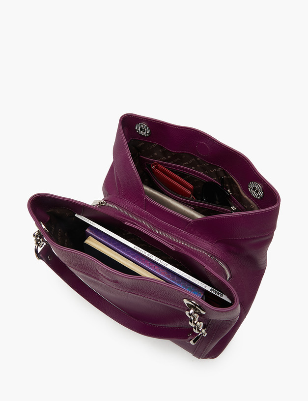 Фиолетовая кожаная женская сумка MASCOTTE 660-2254-106 | ракурс 7