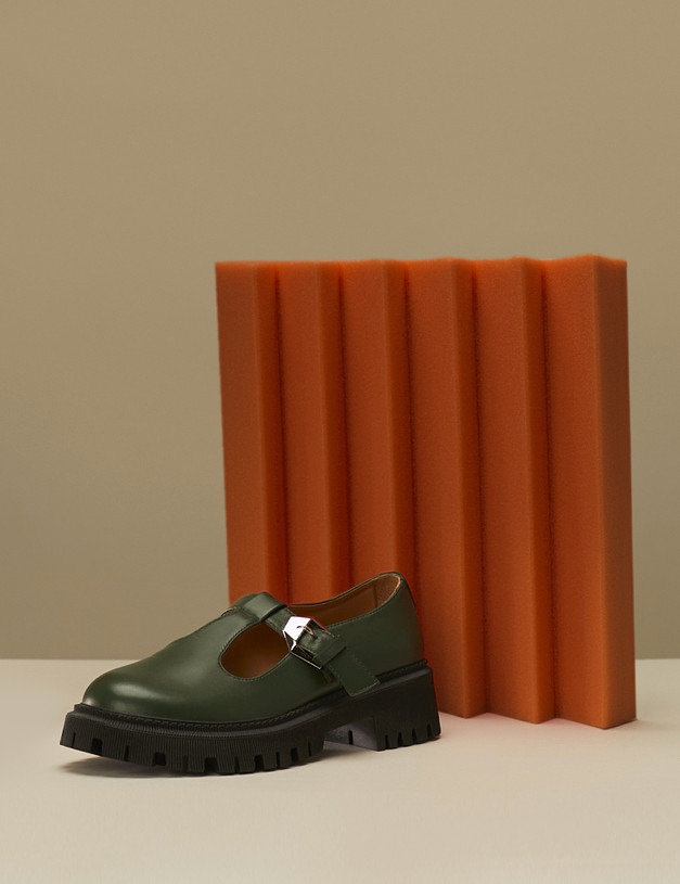 Зеленые женские туфли Мэри Джейн MASCOTTE 234-123516-4575M | ракурс 1