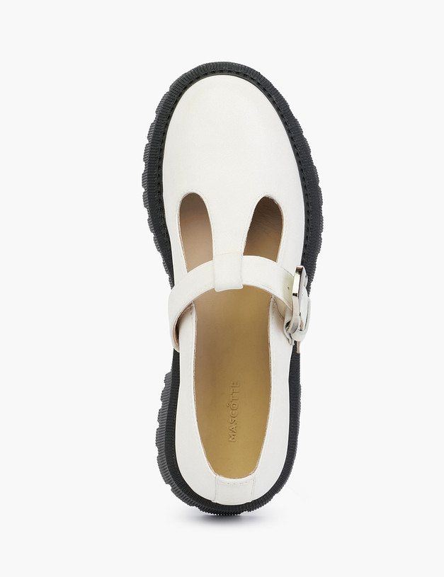 Белые женские туфли на грубой подошве MASCOTTE 234-123516-0101 | ракурс 5