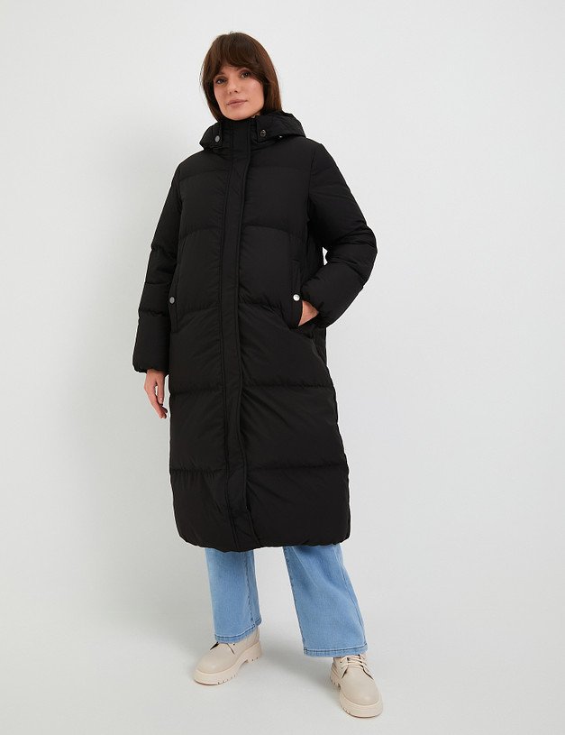 Черное женское пальто MASCOTTE 861-3203-2402 | ракурс 6
