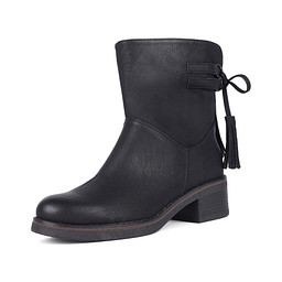 145-42WK-138SR Полусапоги женские и.кожа/ворс.ткань черн, Marisetta