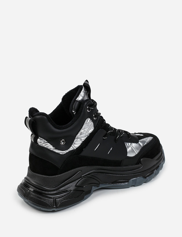 Черно-серебристые женские кроссовки MASCOTTE 234-121321-0202 | ракурс 4