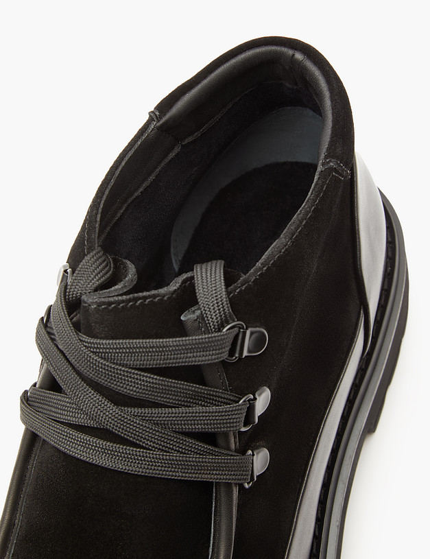 Черные мужские ботинки из кожи и велюра MASCOTTE 22-321322-3205M | ракурс 7