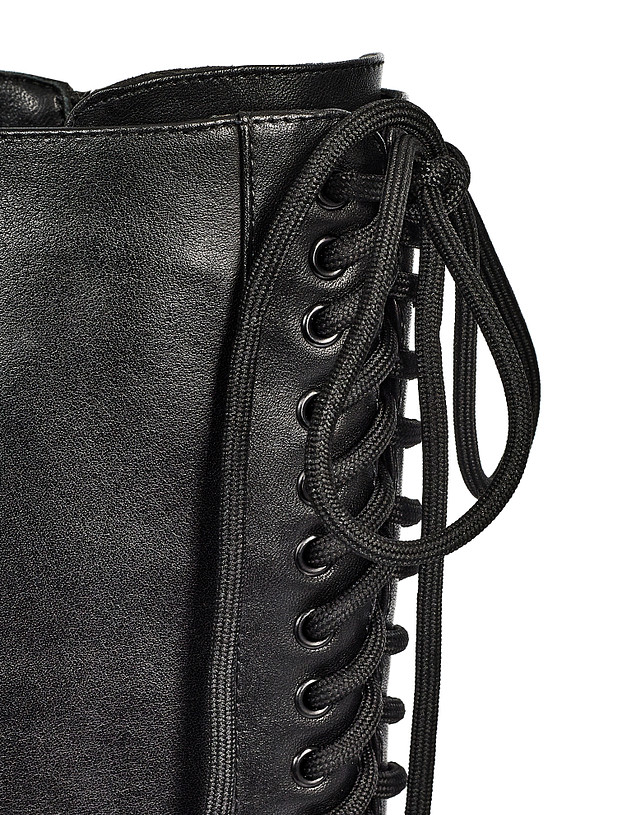 Черные женские сапоги со шнуровкой MASCOTTE 43-121823-0102 | ракурс 7