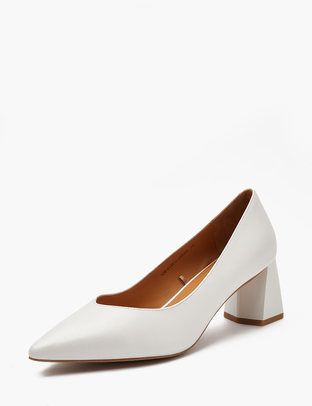 Белые женские туфли на квадратном каблуке MASCOTTE 126-413511-3592M | ракурс 2