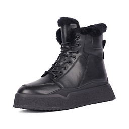 78-42WB-109VM Ботинки женские кож.спилок/мех черн, Zenden