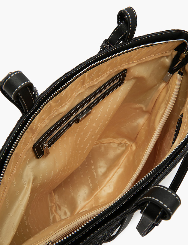 Черная плетеная женская сумка MASCOTTE 660-3123-202 | ракурс 4