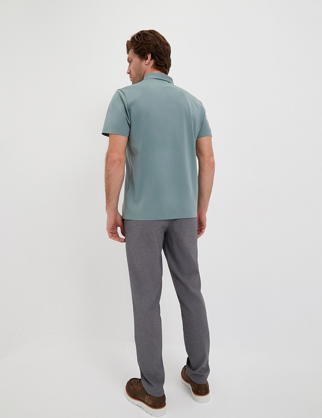 Зеленая мужская футболка-поло MASCOTTE 873-4104-2604 | ракурс 6