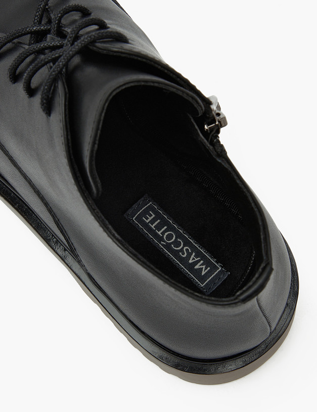 Черные кожаные женские ботинки MASCOTTE 233-310521-3199M | ракурс 7