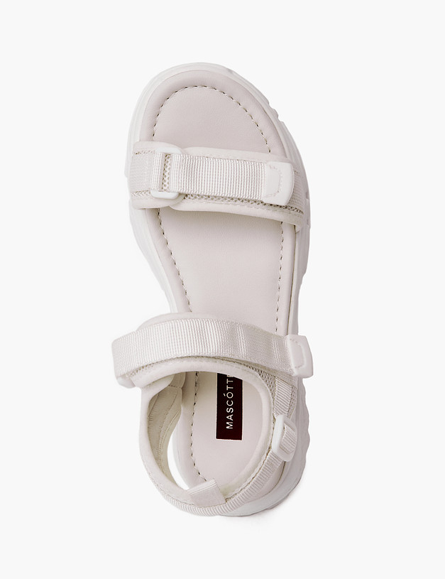 Белые женские сандалии на липучке MASCOTTE 234-315511-0201 | ракурс 4