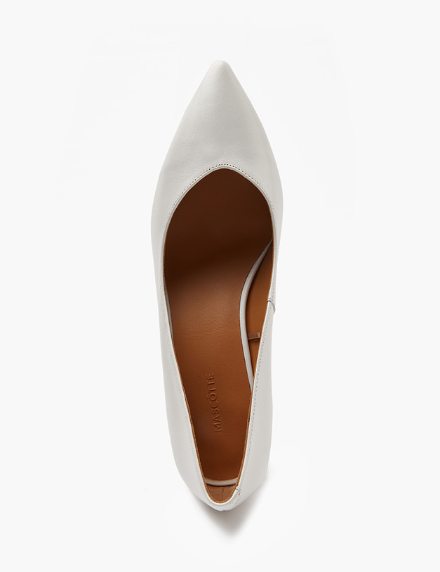 Белые женские туфли на квадратном каблуке MASCOTTE 126-413511-3592M | ракурс 4